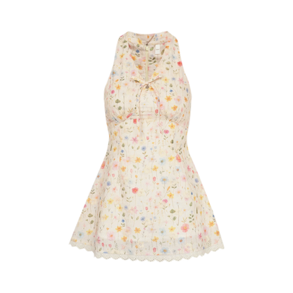 Dreamy Garden Embroidered Halter Top