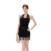 CYNR Halter Sequin Mini Dress – view 20