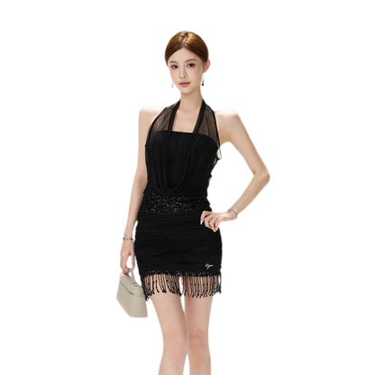 CYNR Halter Sequin Mini Dress – view 20