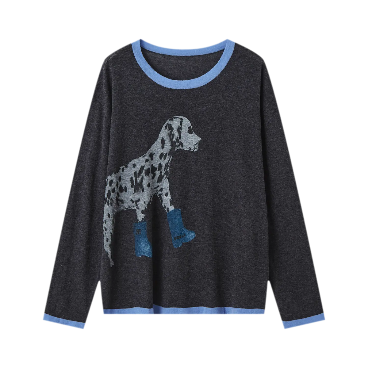Oversized-Strickpullover mit Dalmatiner-Print