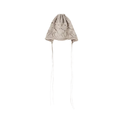 Gorro de punto grueso calado a rayas