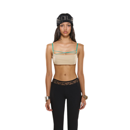 Textured Cutout Halter Camisole