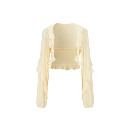 Summer Lightweight Ruffled Sun Protection Short Cardigan