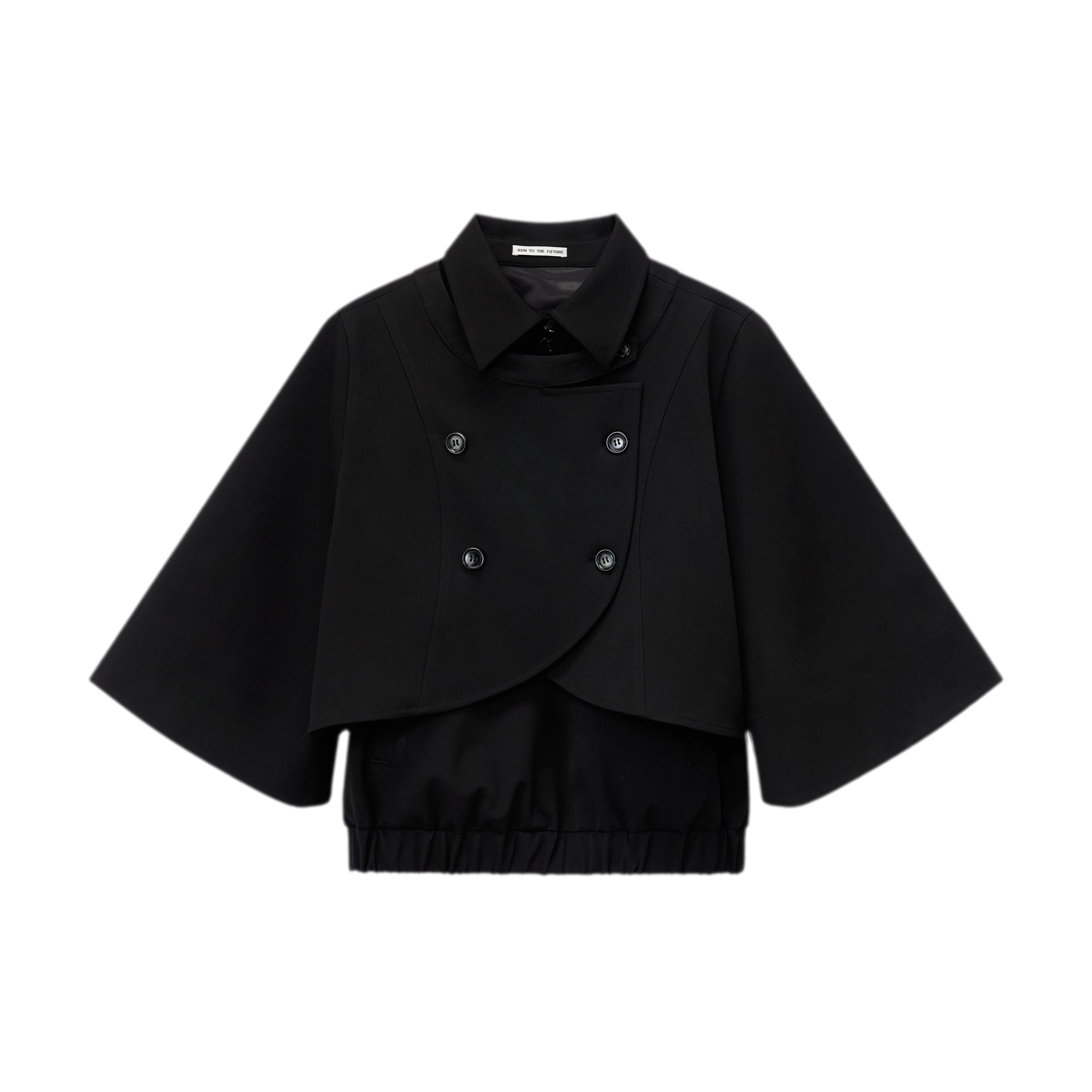 Double-Breasted Cape Vest Coat