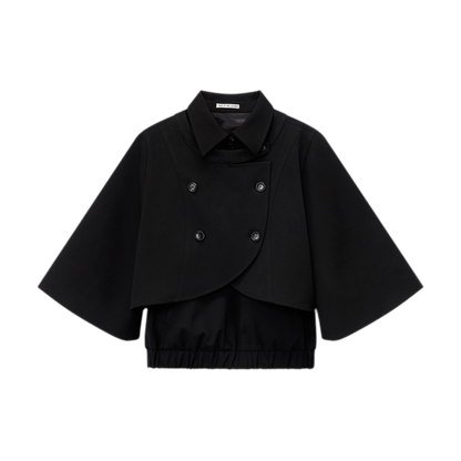 Double-Breasted Cape Vest Coat