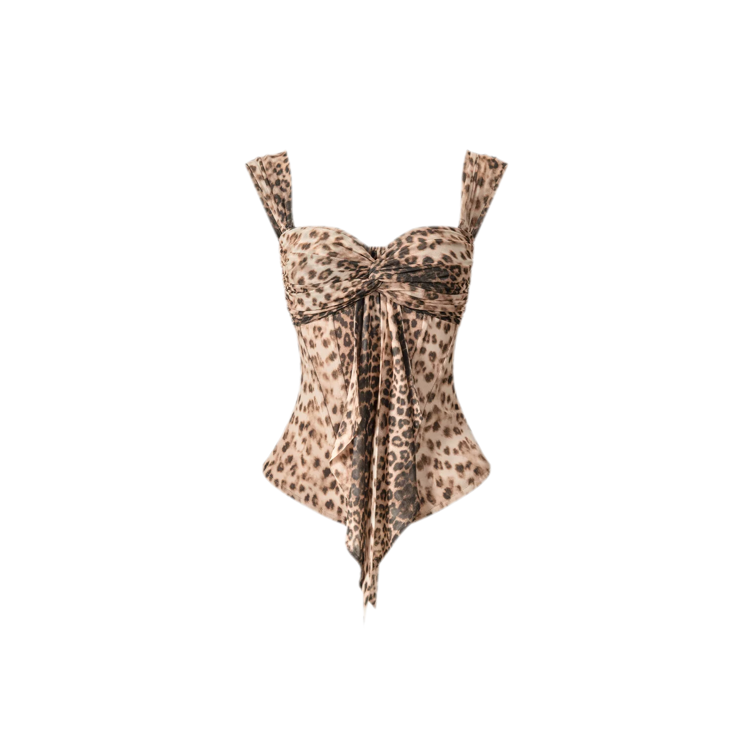 Leopard Mesh Corset Top