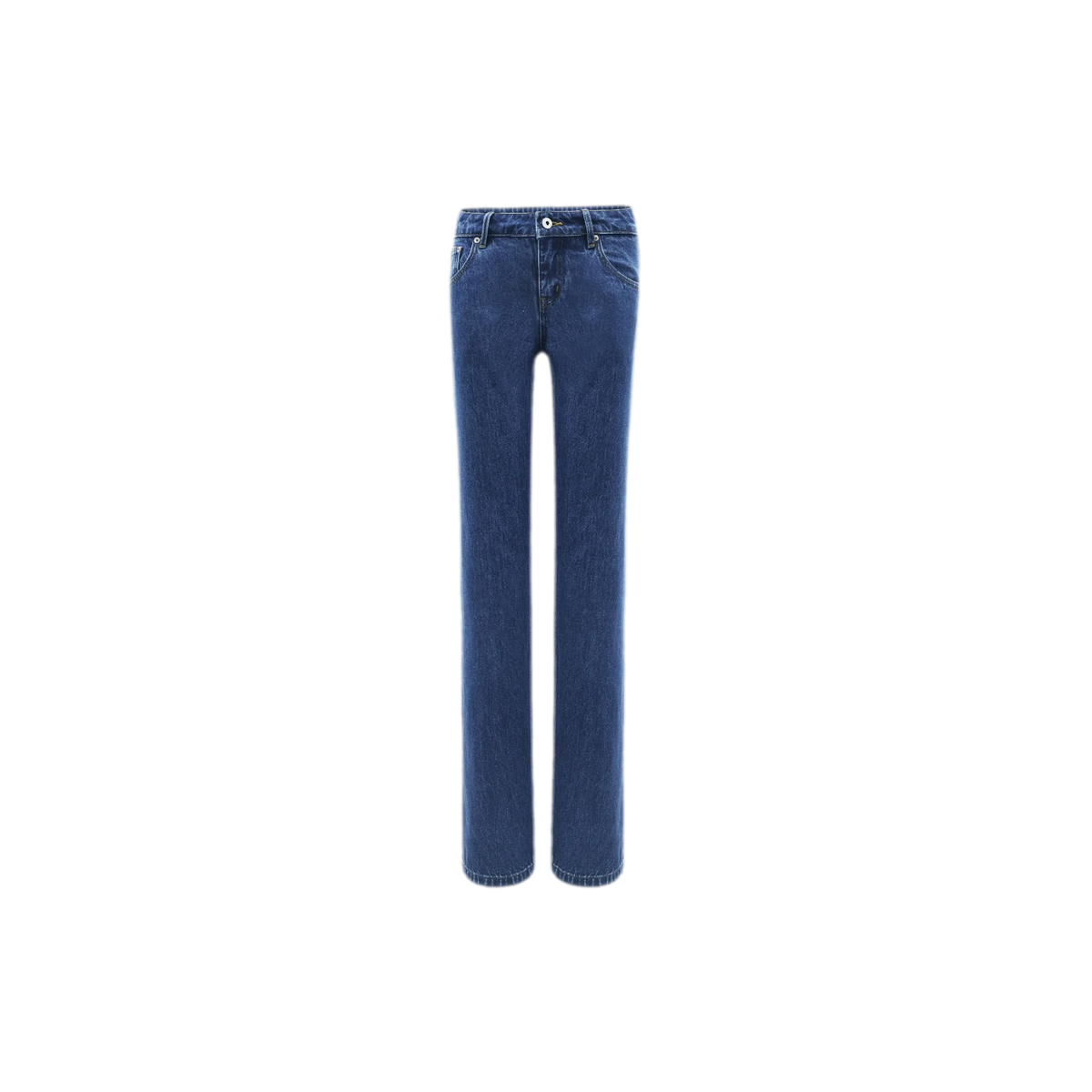 Quần jean ống đứng cạp vừa giặt màu