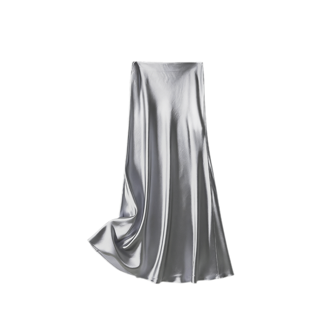 Satin Fishtail Midi Skirt