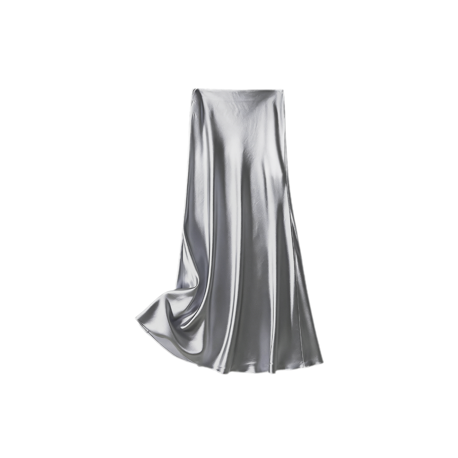 Satin Fishtail Midi Skirt
