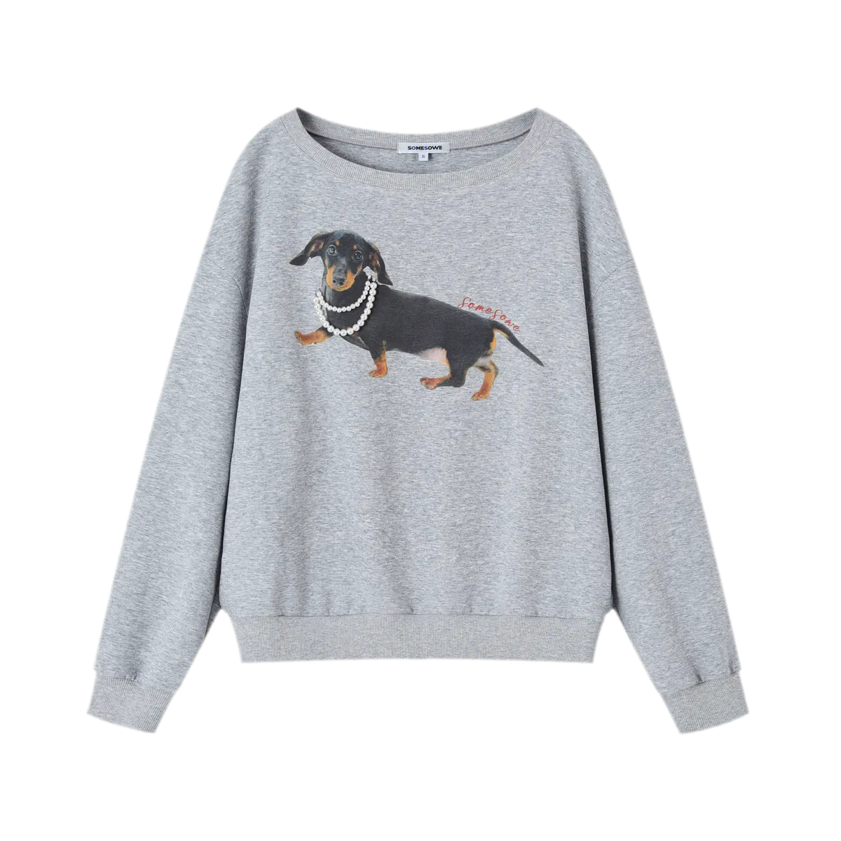 Sweatshirt mit Dackel-Perlenmotiv