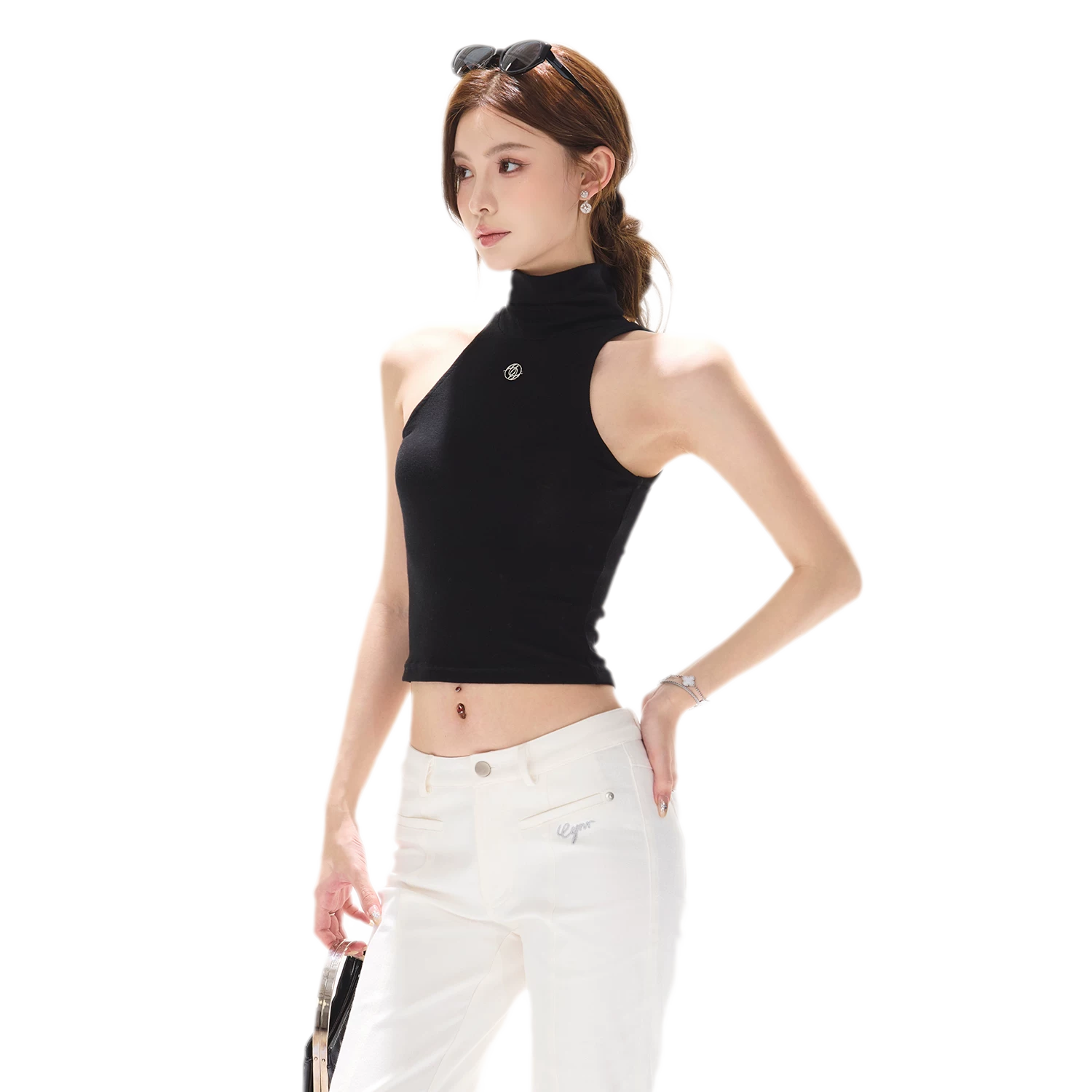 Cutout High Neck Tank