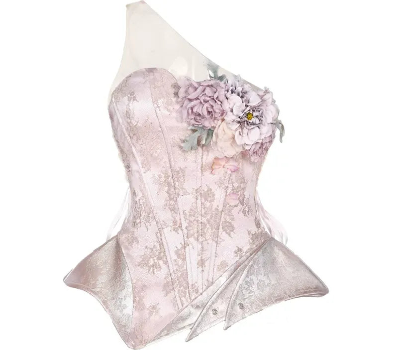 Metallic Floral Armor Corset