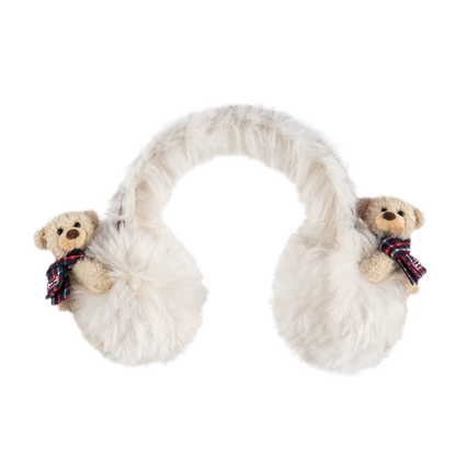 Paraorecchie in peluche a forma di orso con fiocco