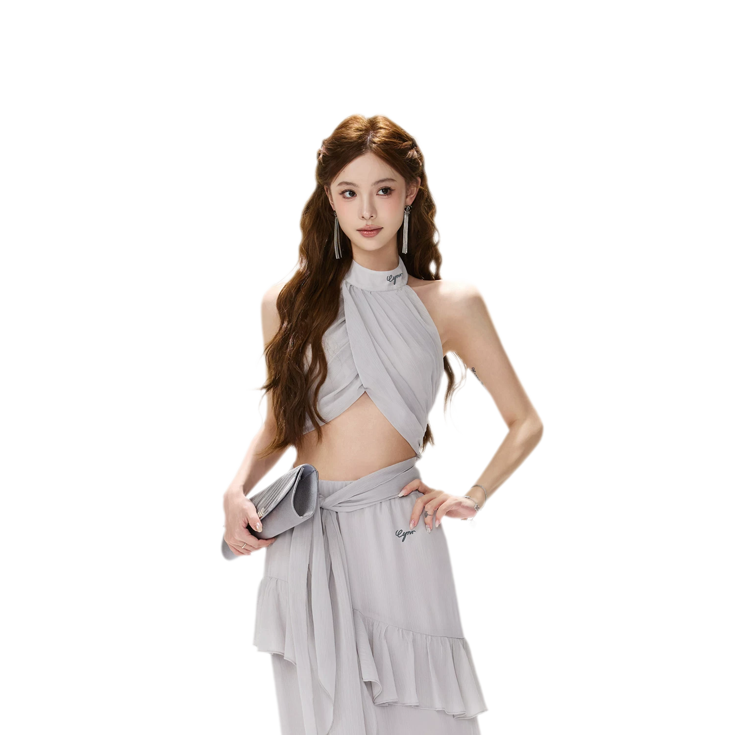 CYNR Ash Grey Halter Set – Gray (Top)
