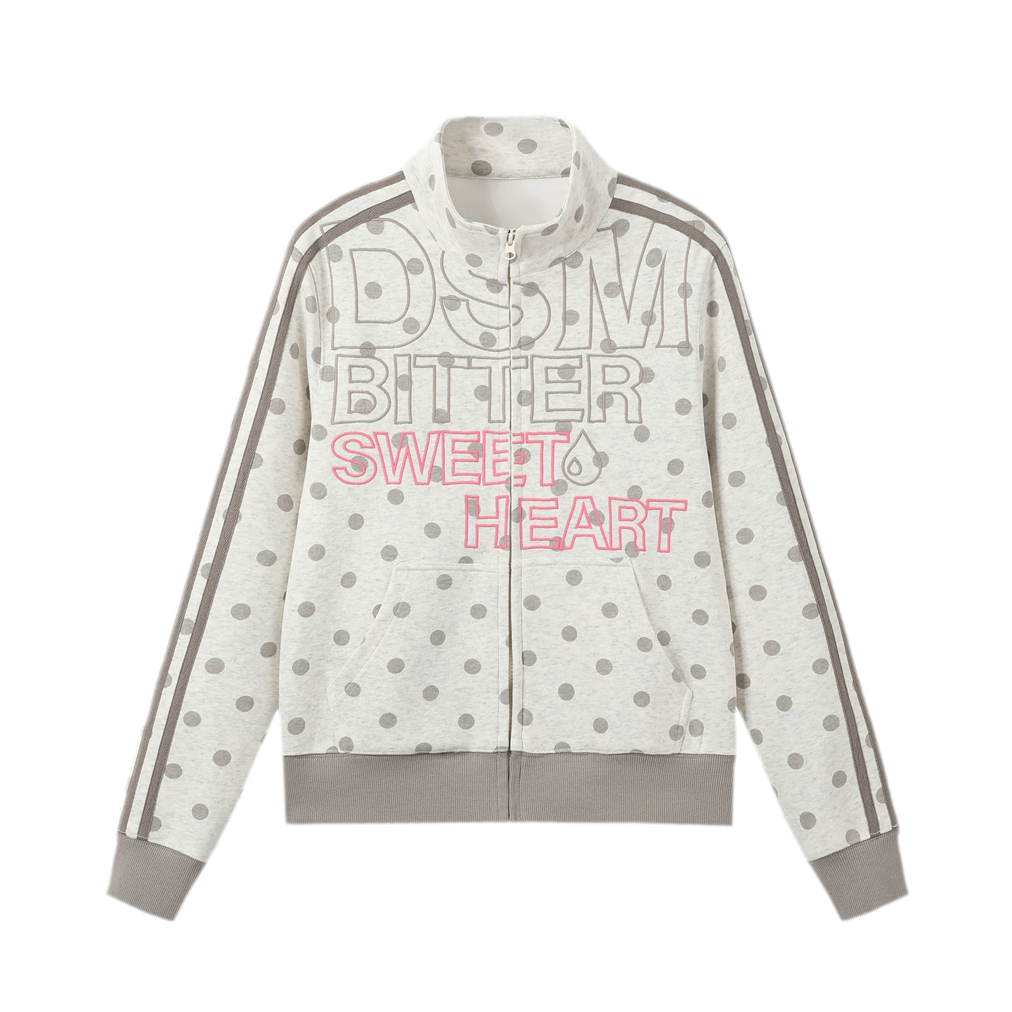 Custom Polka-Dot Stand-Collar Sweatshirt