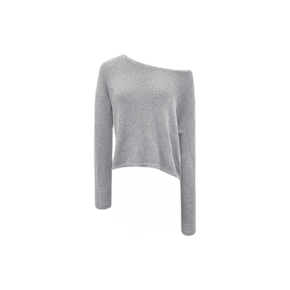 Openwork One-Shoulder Knit Top