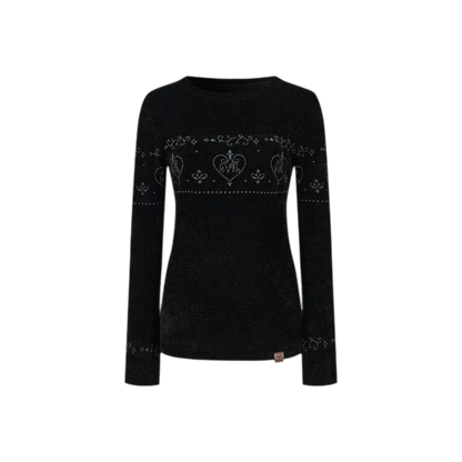 Fair-Isle-Pullover mit dreidimensionalem Plüsch