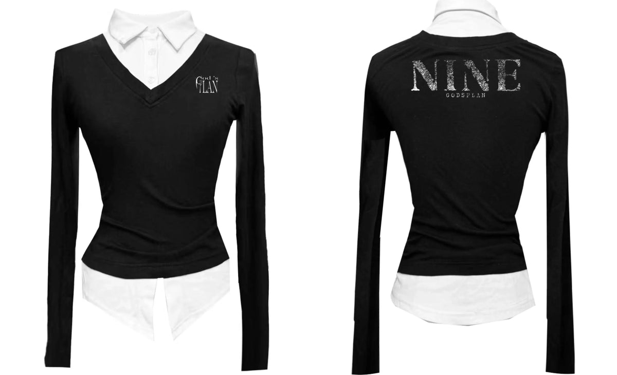 Contrast Layered Long Sleeve Top