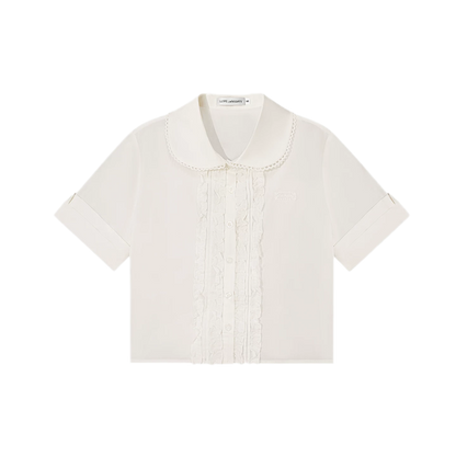 Lace Collar Cotton Shirt