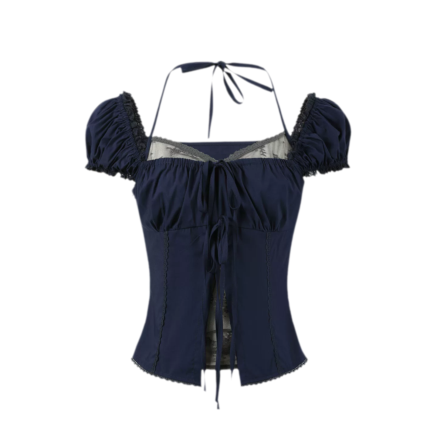 French Lace Puff Blouse