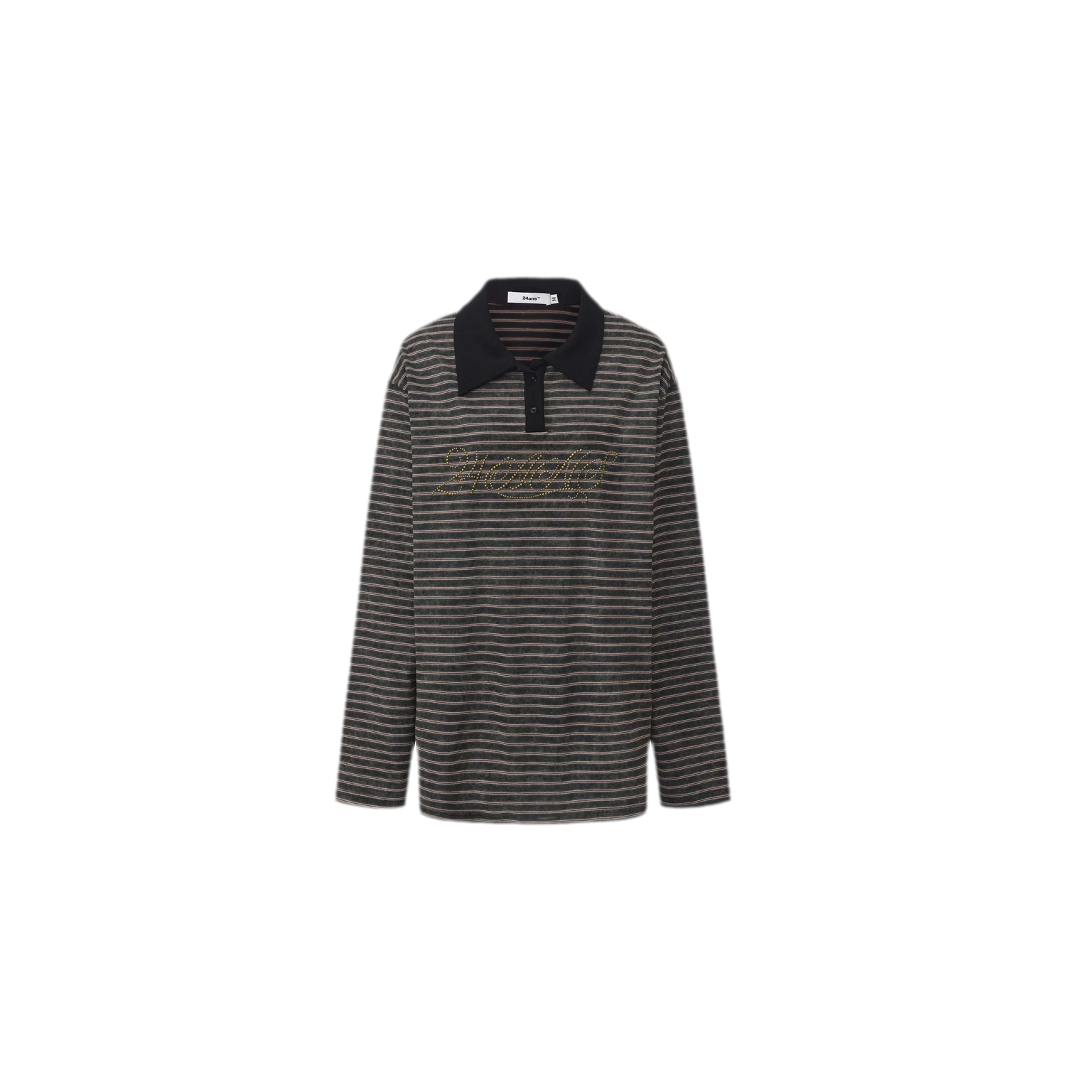 Contrast Stripe Loose Polo Shirt