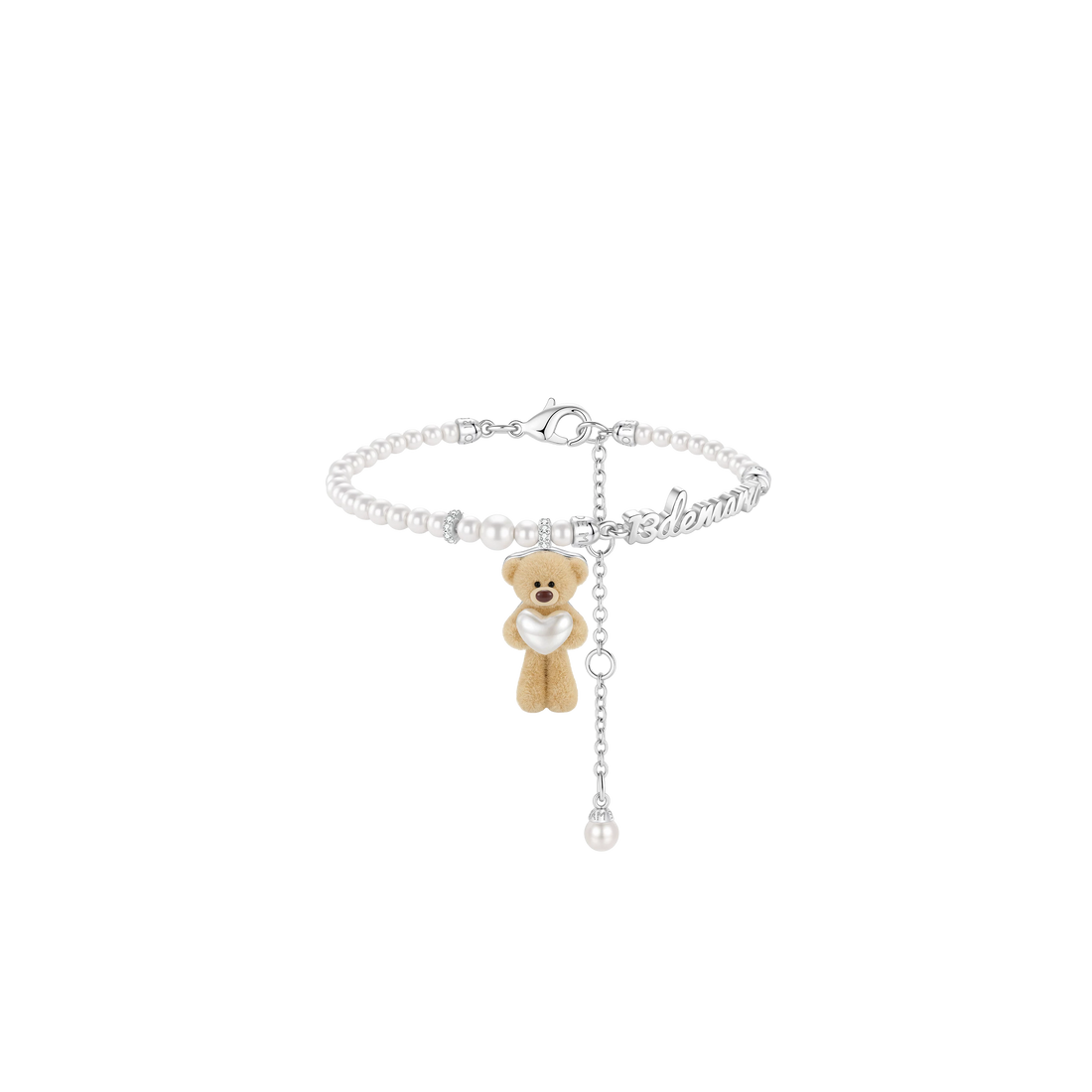 Bear Hug Pearl Heart Bracelet
