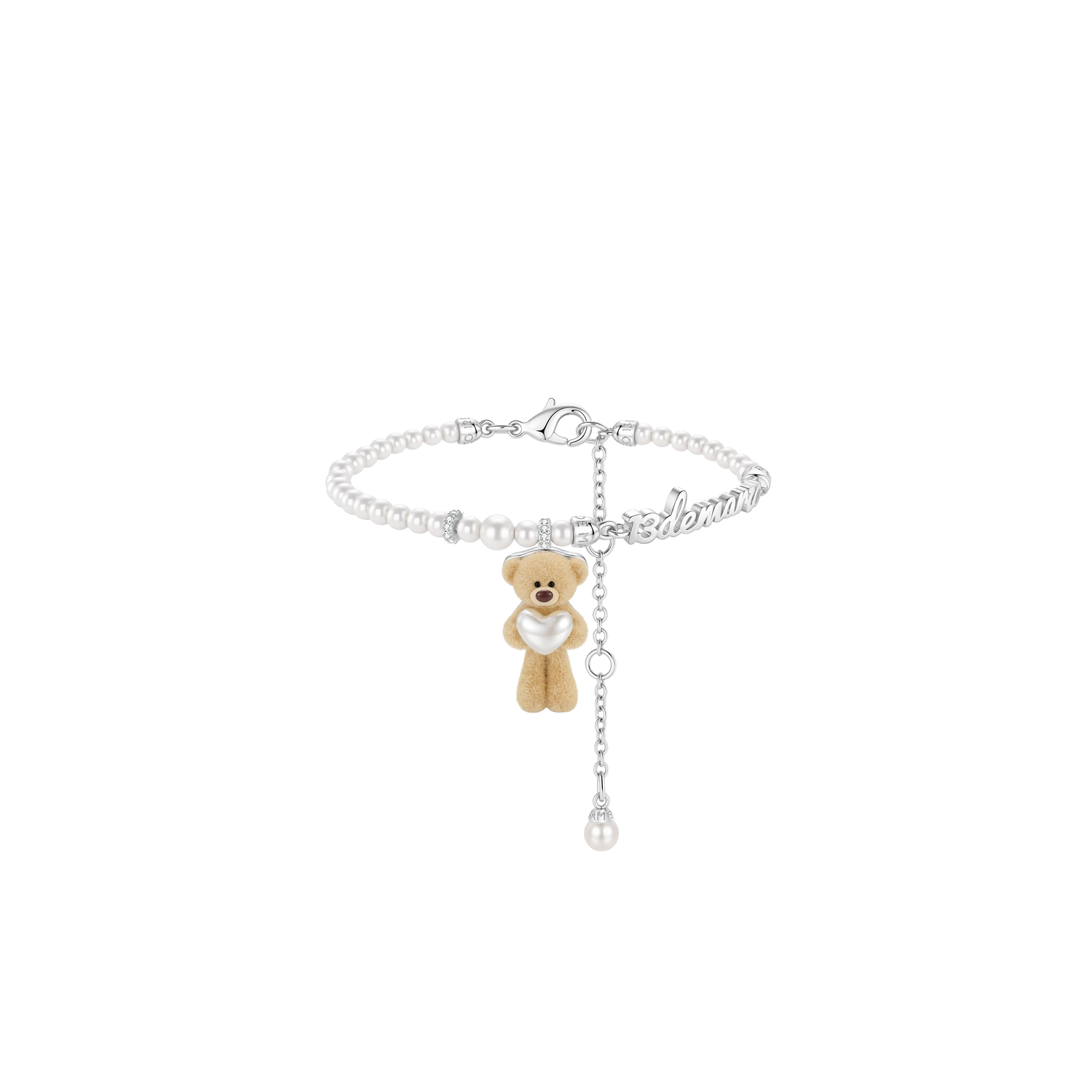 Bear Hug Pearl Heart Bracelet