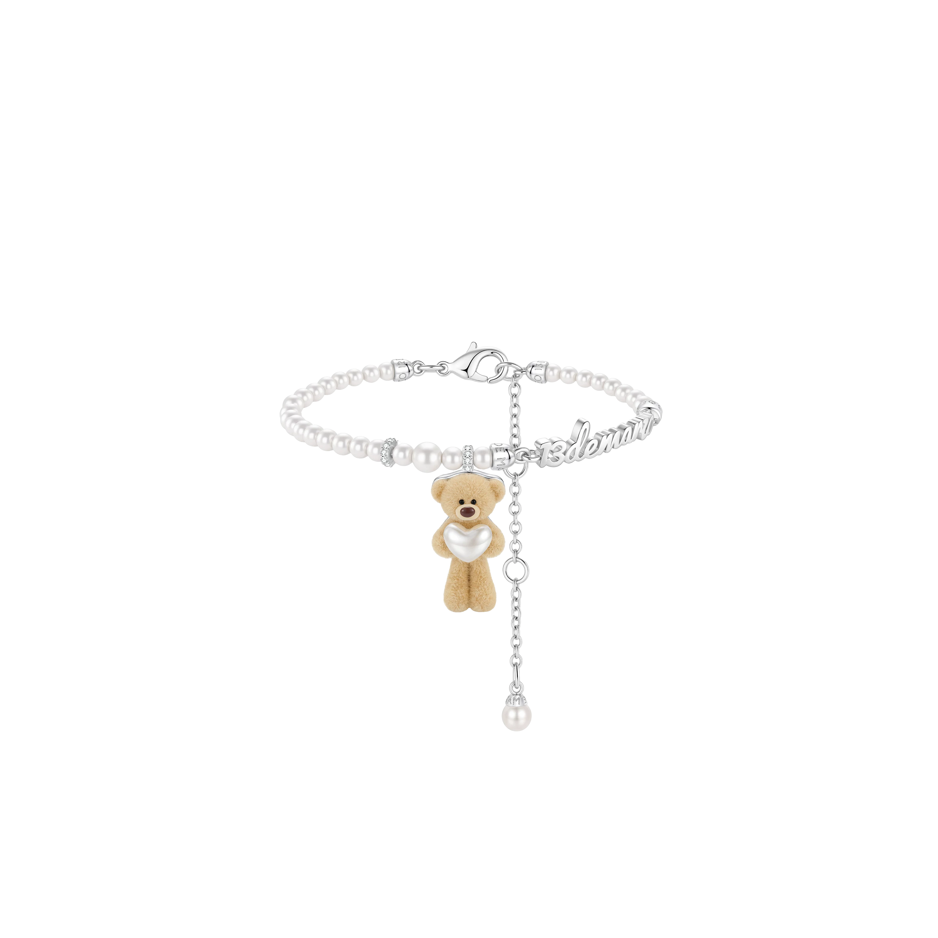 Bear Hug Pearl Heart Bracelet