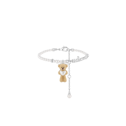 Bear Hug Pearl Heart Bracelet