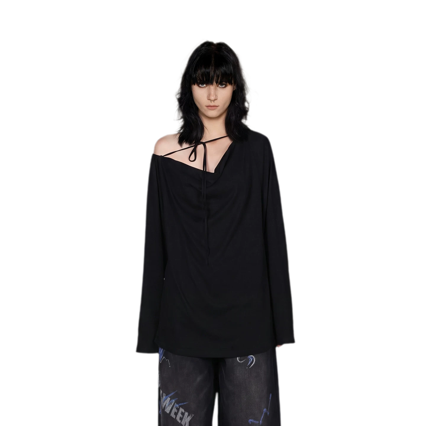 Draped Off-Shoulder Tee