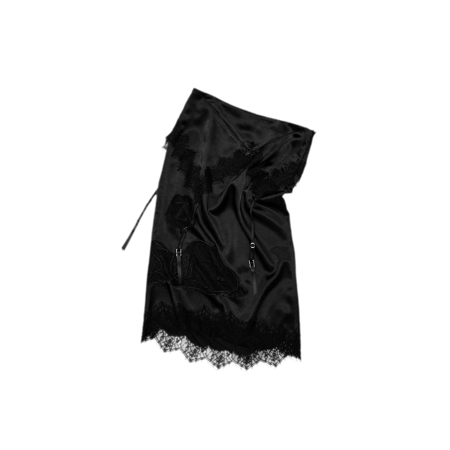 Glossy Satin Asymmetric Midi Skirt