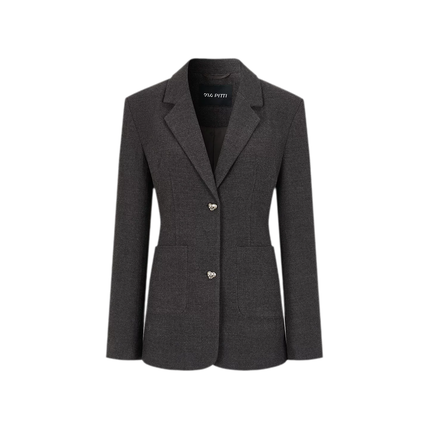 Textured Double-Button Tailored Blazer