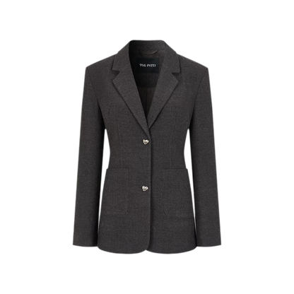 Textured Double-Button Tailored Blazer