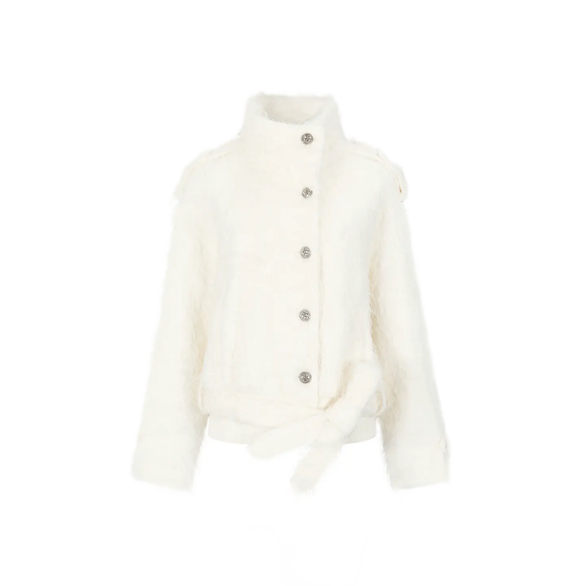 Long-Pile Faux Fur Jacket
