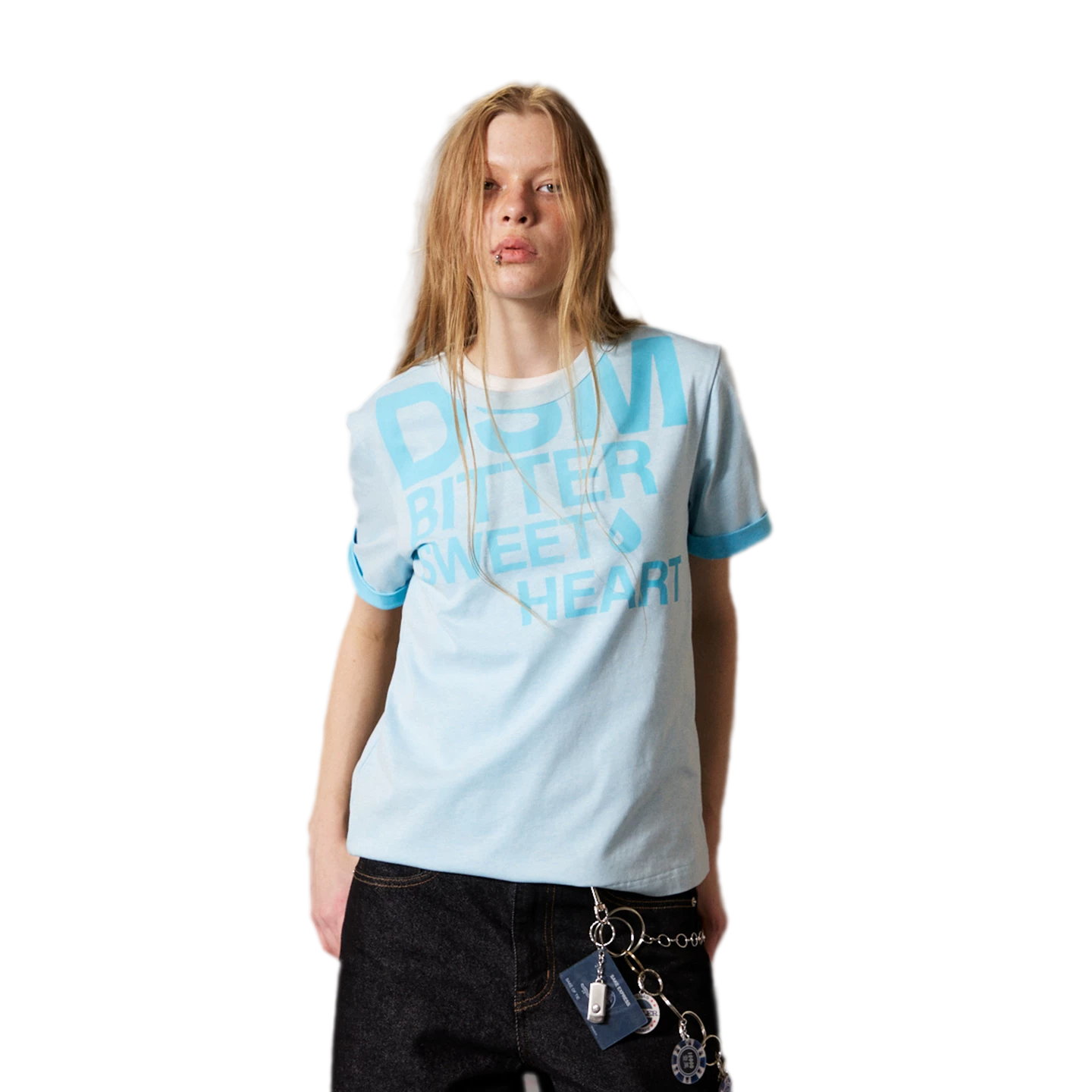 Contrast Print Fitted T-Shirt