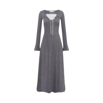 Cable Knit Lace Trim Dress