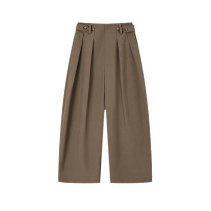 Double Pleat Curved Trousers