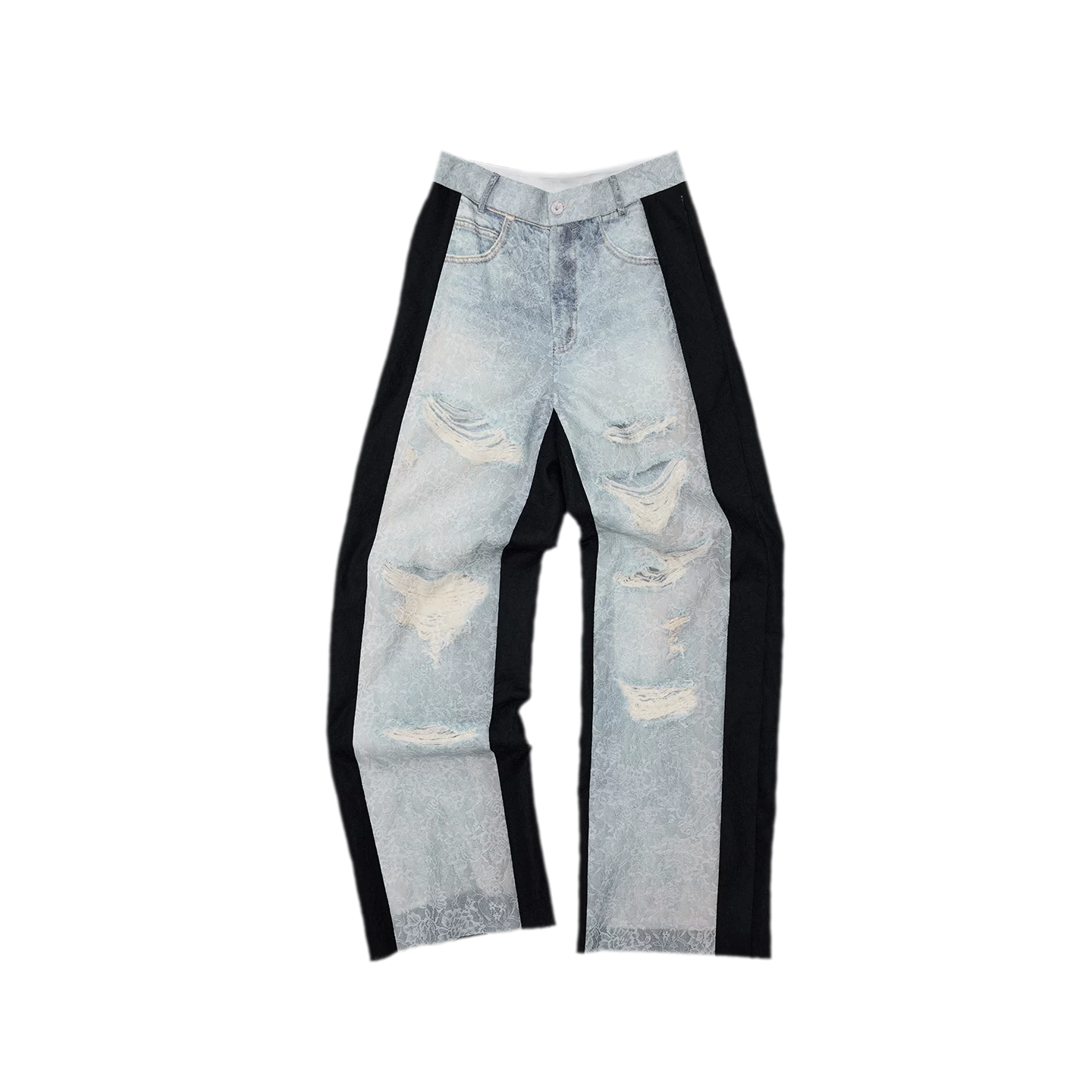 Washed Lace Straight Pants