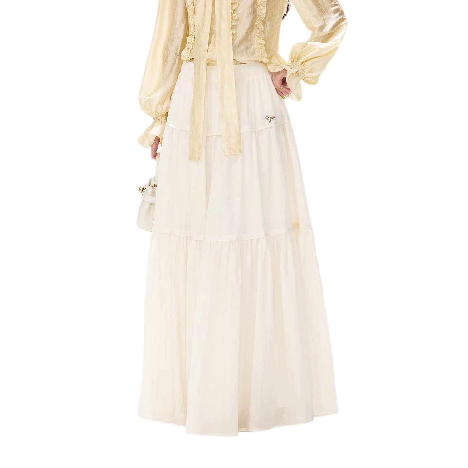 Cotton Tiered A-Line Skirt