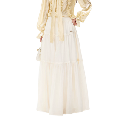 Cotton Tiered A-Line Skirt