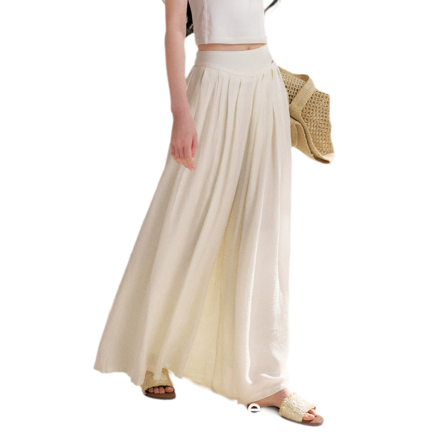 Pleated Wide-Leg Pants