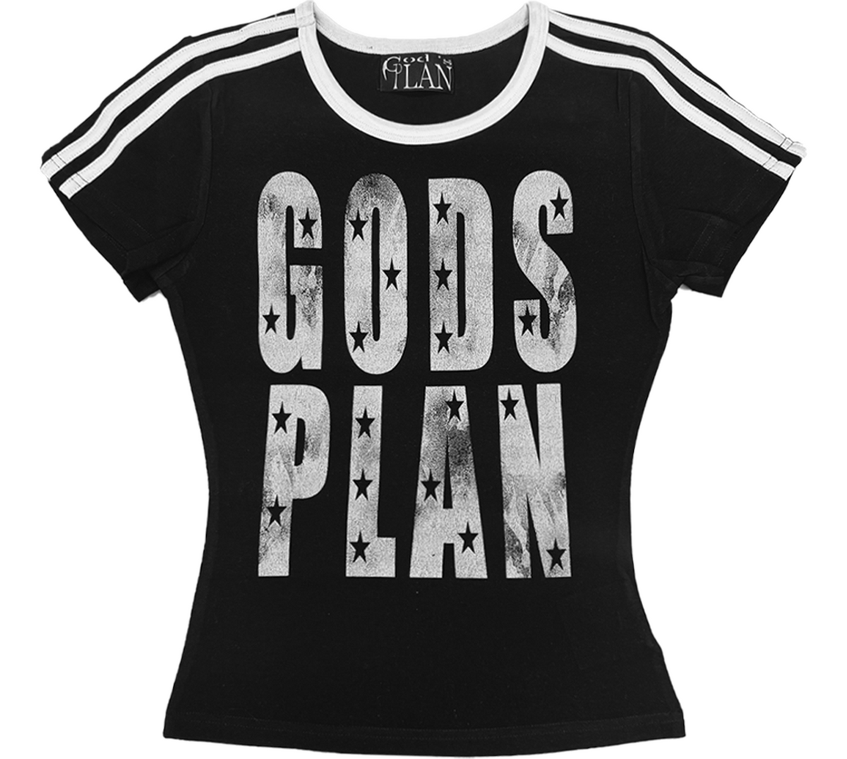 Contrast Ruched Fitted T-Shirt