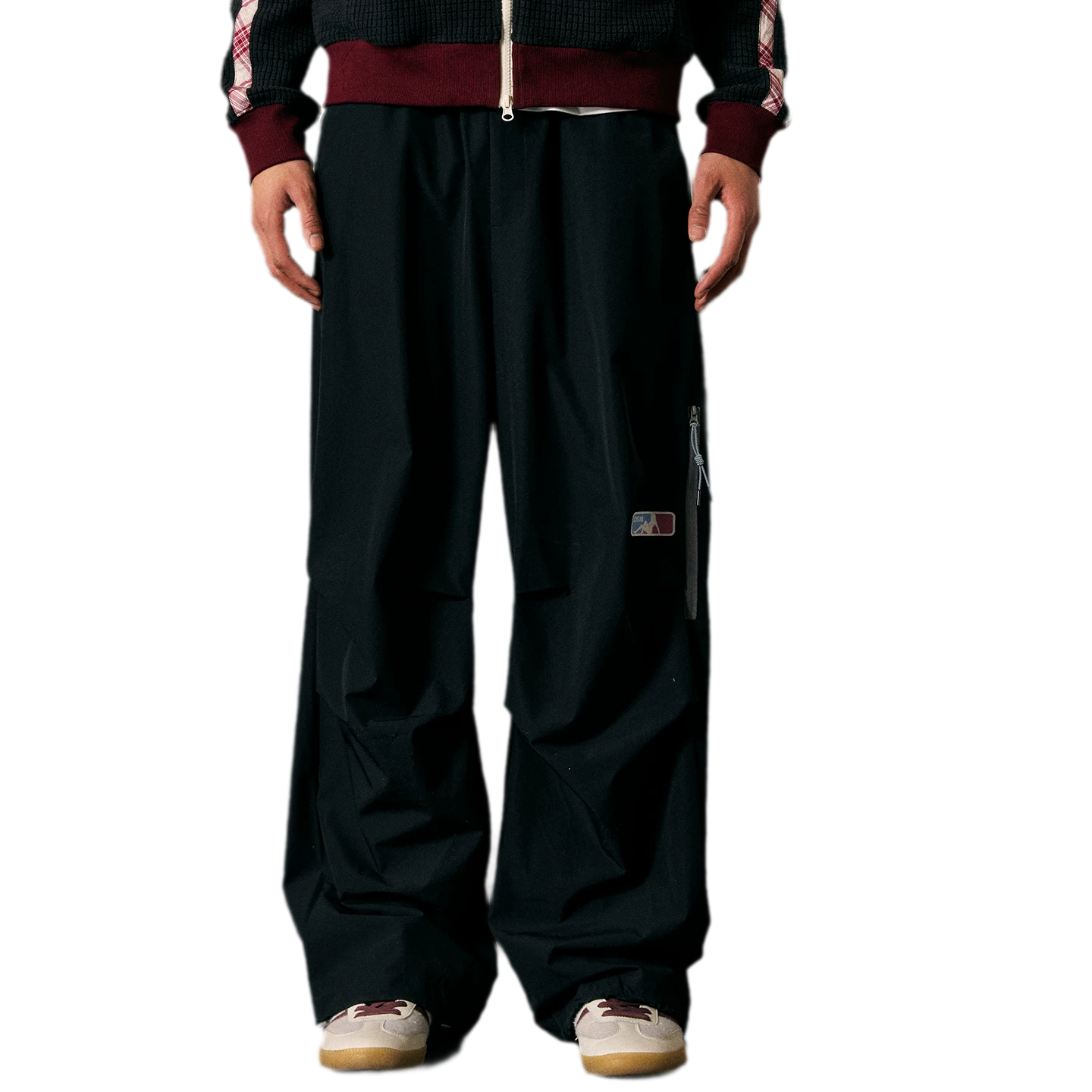 Stretch Contrast Parachute Pants