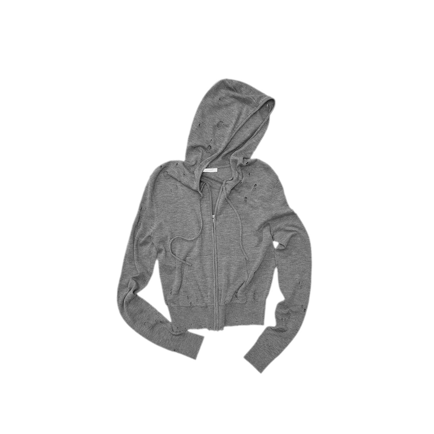 Distressed Hooded Knit Cardigan