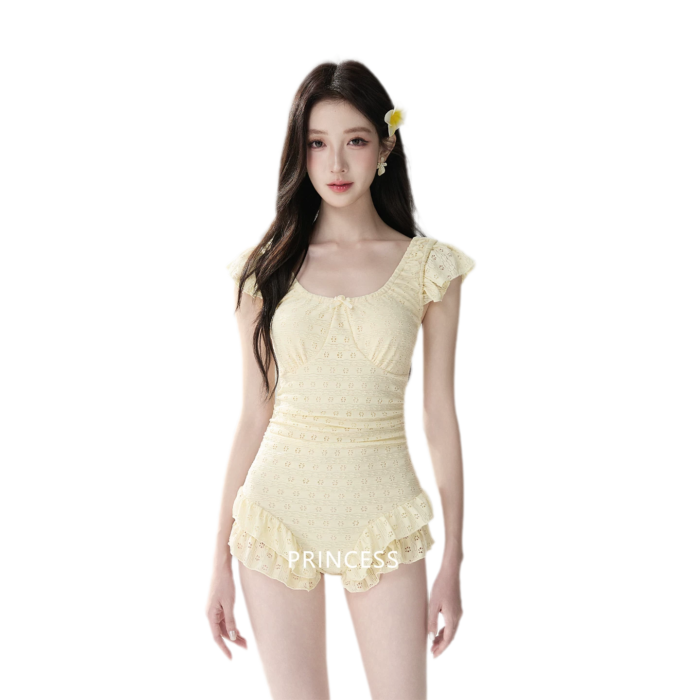 Eyelet Ruffle One-Piece
