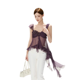 CYNR Misty Chiffon Ruffle Cami – Misty Purple