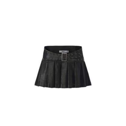 Washed PU Mini Skirt