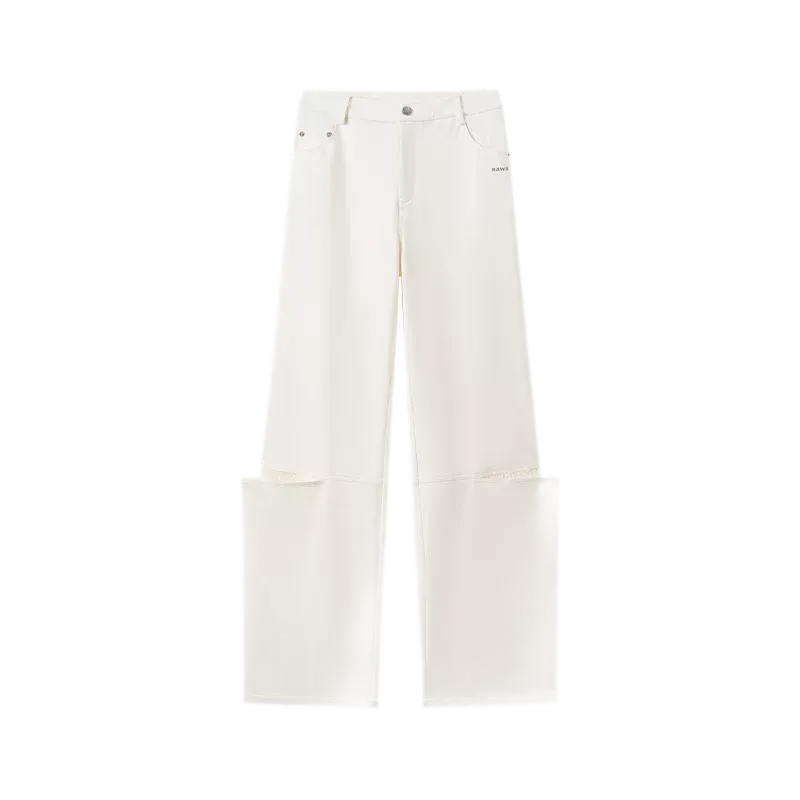 Wool Lace Low-Rise Trousers
