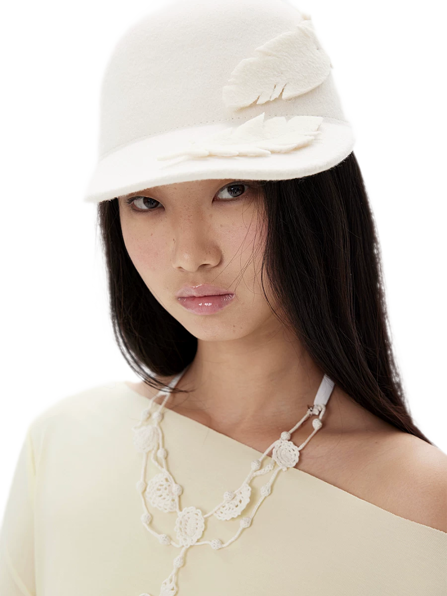Feather Appliqué Felt Hat