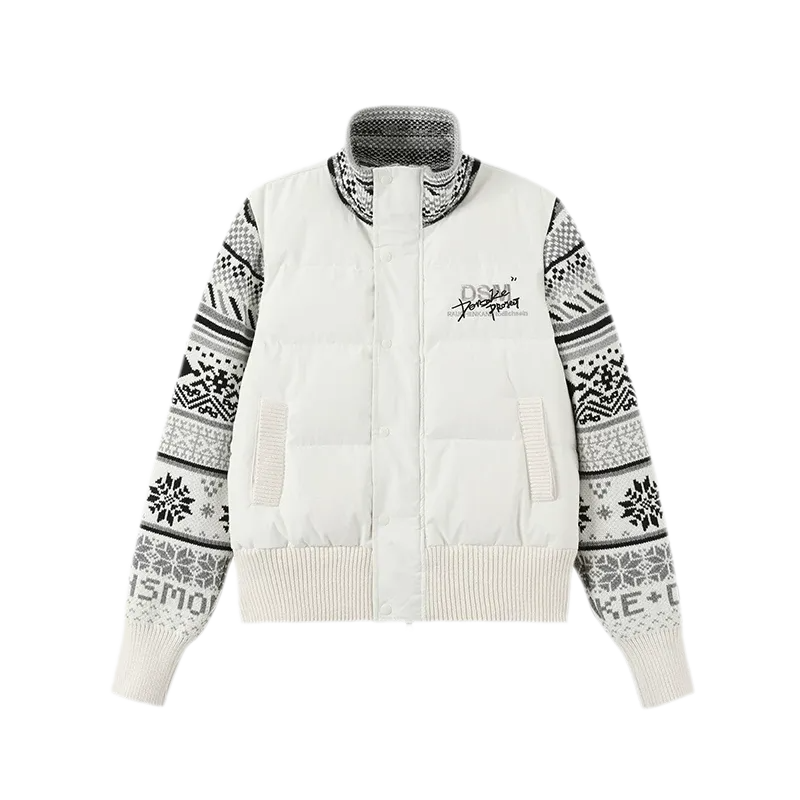 Contrast Fair Isle Down Jacket